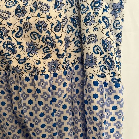 J. CREW Floral Patchwork Dress- Blue and White - Picture 2 of 10